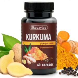 Kurkuma, piperyna, imbir, resweratrol i kwercetyna Skoczylas 60 kapsułek