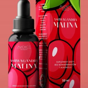 Ashwagandha - smak malina - w kroplach 50 dni 50 ml
