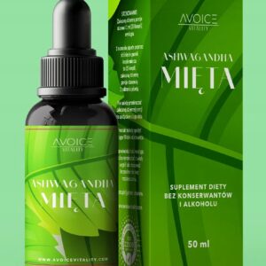 Ashwagandha - smak mięta - w kroplach, 50 dni bez stresu