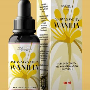 Ashwagandha - wanilia - w kroplach, bez alkoholu
