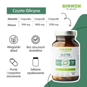 Biowen Glicyna Naturalny Suplement 900 mg 100 kaps
